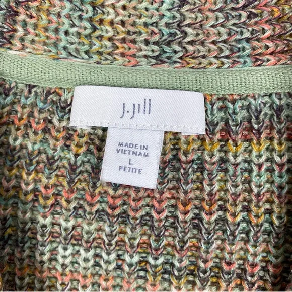 J Jill Marled Knit V Neck Sweater - Picture 3 of 5